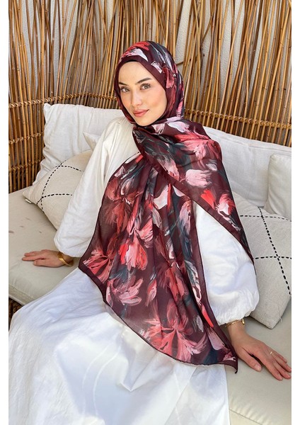 Çiçek Desen Soft Şal Koyu Bordo fiyatları