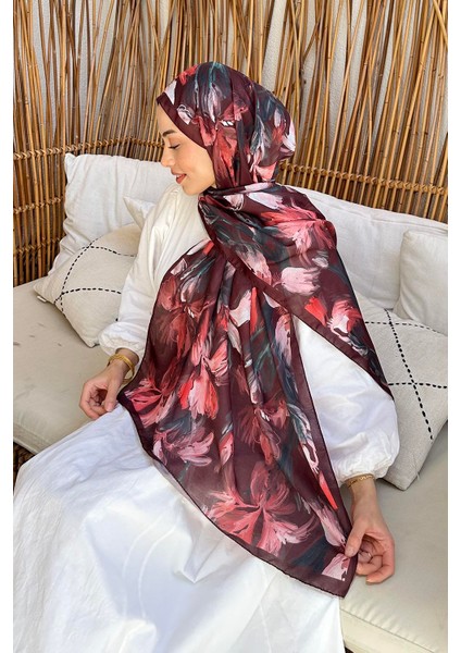 Çiçek Desen Soft Şal Koyu Bordo fırsatları