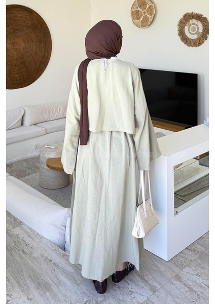 Etekli Tesettür Takım Çağla Yeşili fırsatları