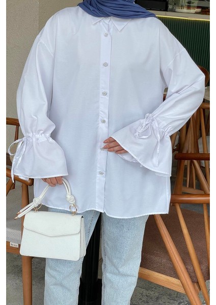 Kol Tünel Ip Detaylı Gömlek Beyaz fiyatları