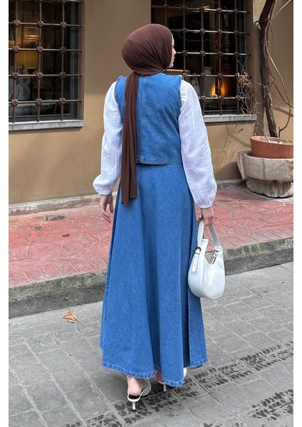 Kruvaz Kapama Kot Etekli Takım Koyu Mavi modelleri