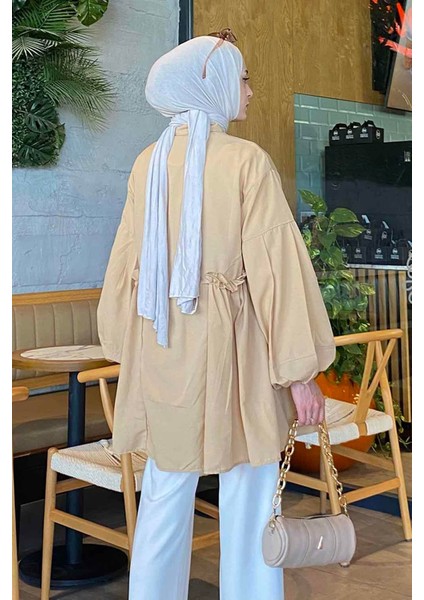 Lopez Balon Kol Tunik Sütlü Kahve fırsatları