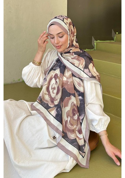 Çiçek Desen Pamuk Şal Toprak modelleri