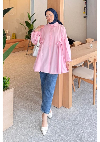 Lopez Balon Kol Tunik Şeker Pembesi