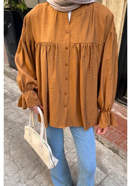 Roba Detaylı Tesettür Gömlek Acı Kahverengi fiyatları