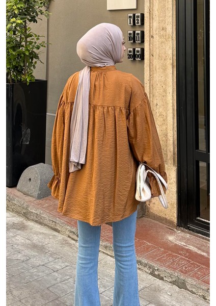 Roba Detaylı Tesettür Gömlek Acı Kahverengi modelleri
