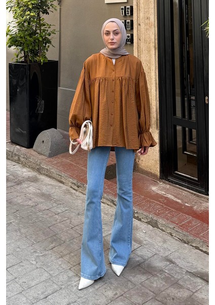 Roba Detaylı Tesettür Gömlek Acı Kahverengi fırsatları