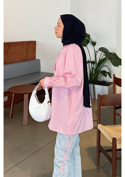 Oversize Gömlek Şeker Pembesi fiyatları