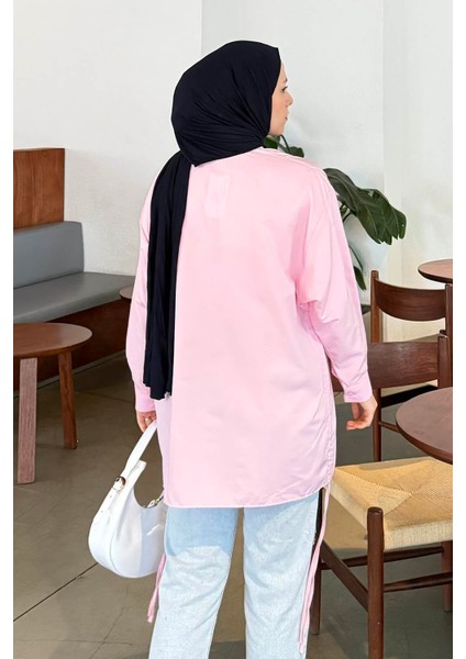 Oversize Gömlek Şeker Pembesi fırsatları