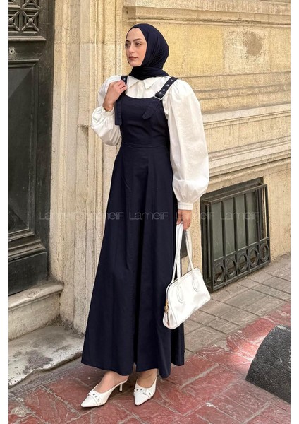 Askılı Gabardin Tesettür Jile Lacivert fiyatları