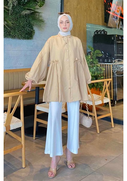 Lopez Balon Kol Tunik Sütlü Kahve