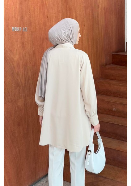 Gizli Düğme Detaylı Tesettür Tunik Taş fırsatları
