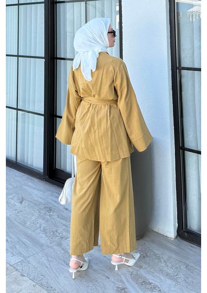 Kimono Tesettür Takım Yağ Yeşili modelleri