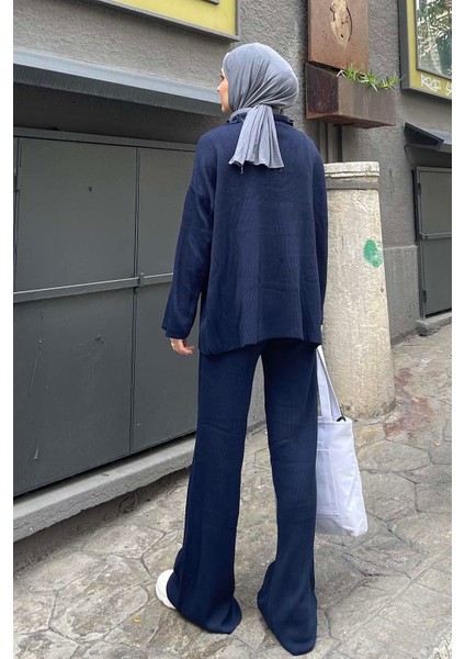 Selanik Pantalonlu Tesettür Takım Lacivert fırsatları