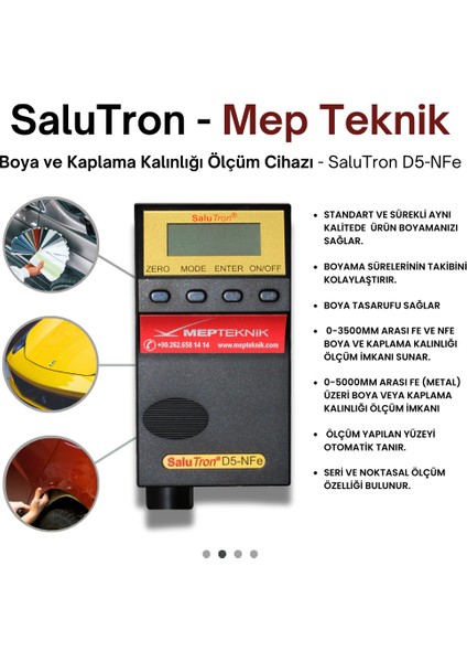 Boya Ölçüm Cihazı |Boya Kalınlık Ölçüm Cihazı | Dijital Kaplama Ölçer | D5-Nfe | Sabit Prob | NFE Metal Uyumlu | 0-5000µm | Endüstriyel Kalınlık Ölçer | Boya Ölçer