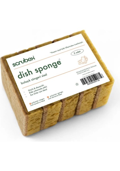 Sisal 5’li Bulaşık Süngeri Klasik SB1001