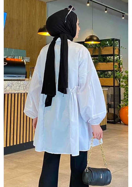 Lopez Balon Kol Tunik Beyaz fırsatları