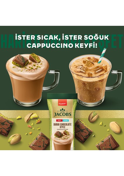 Dubai Çikolatası Aromalı Cappucino Özel Kahve Karışımı 8 x 19,5gr 5'li Paket modelleri