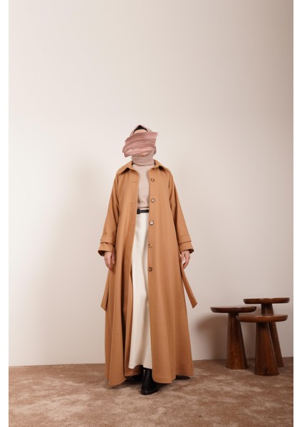 Düğmeli Kloş Kaban - Sütlü kahve fiyatları