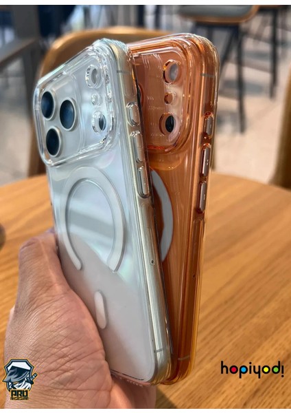 iPhone 17 Pro Sararmaz Ince Şeffaf Kılıf Magsafe Şarj Kamera Korumalı Ultra Hybrid Crypto Kapak Telefon Kılıfı