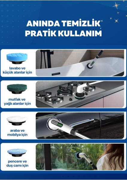 Happy Life Şarjlı & Elektrikli Temizlik Robotu (9 Başlık Dahil)- Her Yüzey Için Profesyonel Güç