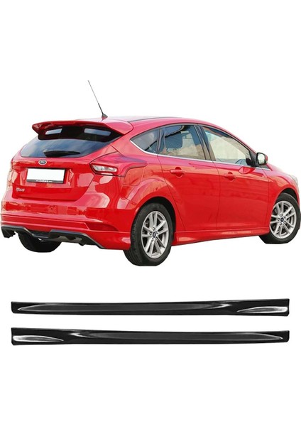 Ford Focus 3 Hb Yan Marşpiyel Seti Plastik 2 Adet Mat Siyah 2012 - 2018