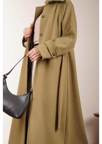 Düğmeli Kloş Kaban - Ihlamur indirimleri