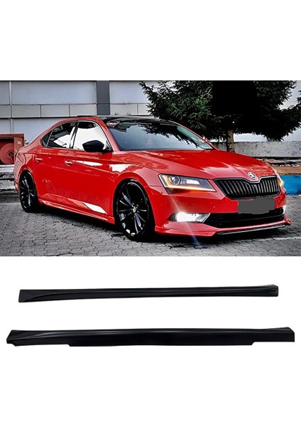 Skoda Superb Aero Yan Marşpiyel Seti Plastik 2 Adet Mat Siyah 2015 2016 2017 2018 2019