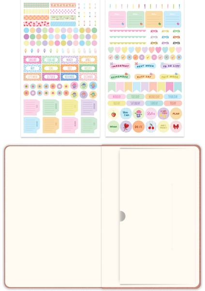 2026 Yılı A5 Keten Haftalık Ajanda 15X21 cm - 12 Aylık Pembe indirimleri