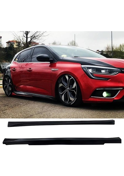 Renault Megane 4 Hb Aero Yan Marşpiyel Seti Plastik 2 Adet Mat Siyah 2016 ve Üzeri