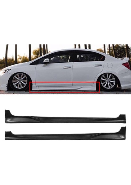 Honda Civic Fb7 Custom Yan Marşpiyel Seti Plastik 2 Adet Mat Siyah 2012 2013 2014 2015 2016