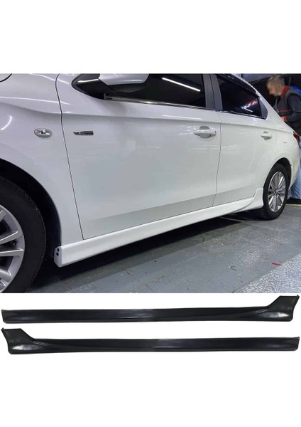 Peugeot 301 Yan Marşpiyel Seti Plastik 2 Adet Mat Siyah 2012 ve Üzeri