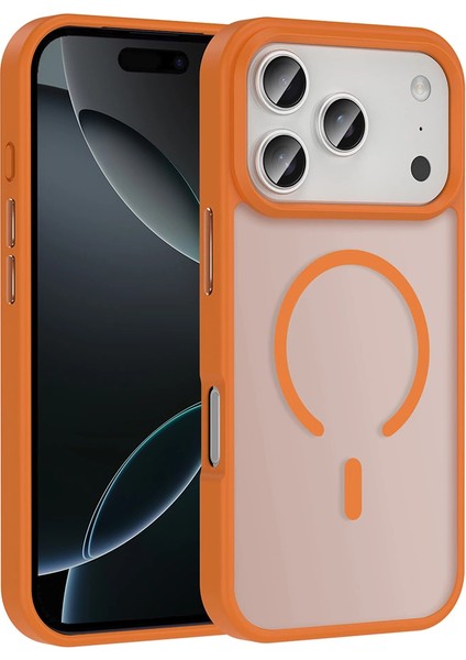 Apple Iphone 17 Pro Kılıf Magsafe Şarj Özellikli Mat Arka Yüzey Lopard Sio Kapak