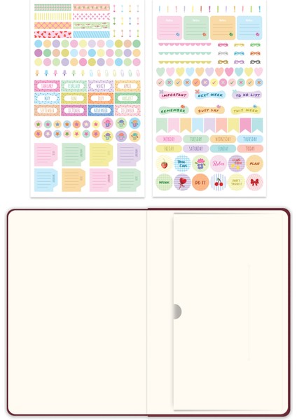 2026 Yılı A5 Keten Haftalık Ajanda 15X21 cm - 12 Aylık Bordo indirimleri