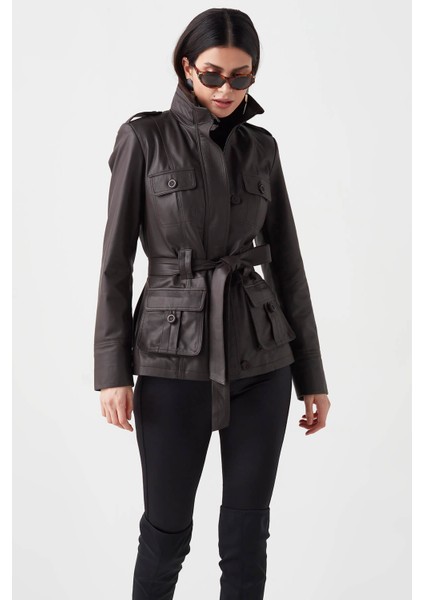 Nena Hakiki Deri Kadın Trençkot Kahverengi fırsatları