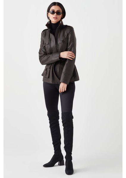 Nena Hakiki Deri Kadın Trençkot Kahverengi indirimleri