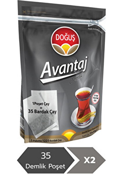 Avantaj Demlik Poşet Çay Sade 35 Adet 30 gr X2 Paket Pratik Ambalajda modelleri
