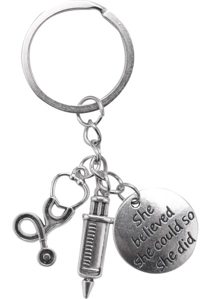 Şırınga Stetoskop Anahtarlık Anahtar Zinciri Anahtarlık Doktor Hemşire Doktorları Öğrenci Mezuniyet Hediye Takı (Yurt Dışından)