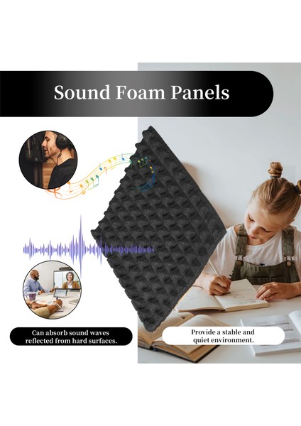 12 Paket Kendinden Yapışkan Ses Geçirmez Köpük Panelleri 2X12X12 Inç Yüksek Yoğunluklu Akustik Paneller, Piramit Tasarım Akustik Köpük (Yurt Dışından) fırsatları