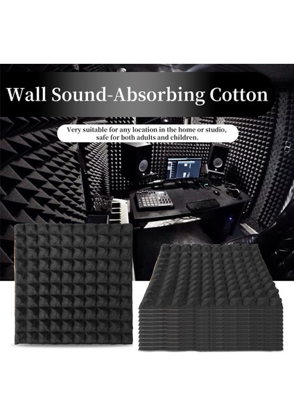 12 Paket Kendinden Yapışkan Ses Geçirmez Köpük Panelleri 2X12X12 Inç Yüksek Yoğunluklu Akustik Paneller, Piramit Tasarım Akustik Köpük (Yurt Dışından) indirimleri