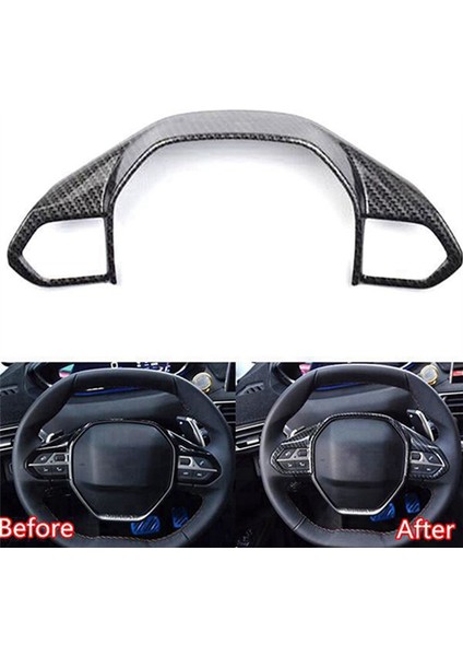 Peugeot 3008 Gt 4008 5008 Abs Karbon Fiber Etiket Direksiyon Simidi Döşeme Dekoratif Çerçeve Kapağı 2018 (Yurt Dışından)