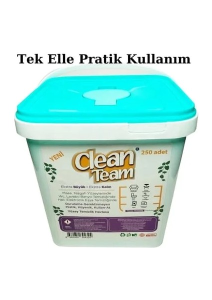 Clean Team Clean Team Beyaz Sabun Kokulu Islak Temizlik Havlusu 250 Adet (4172) fırsatları