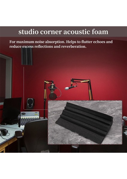 4 Adet Köşe Bas Tuzağı Akustik Panel Stüdyosu Ses Emme Köpüğü 12*12*24CM (Yurt Dışından) indirimleri