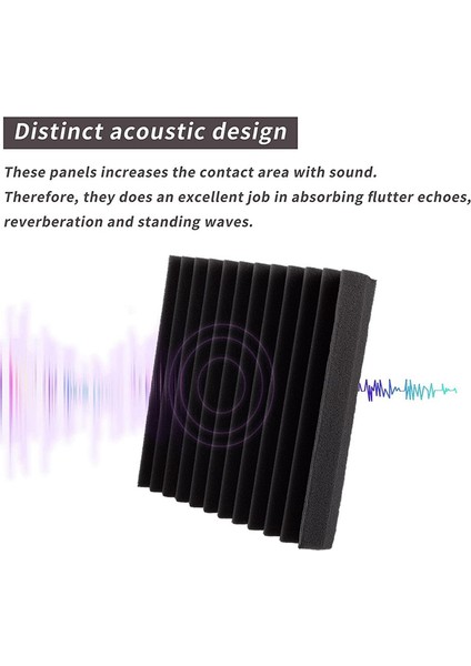 Akustik Köpük Paneller 12 Pc, Ses Geçirmez Duvar Panelleri 30X30X5CM, Duvarlar Için Yüksek Yoğunluklu Ses Emici Panel Siyah (Yurt Dışından) fırsatları