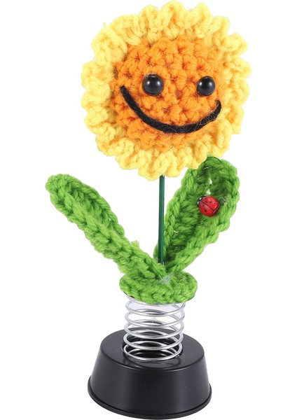 Ayçiçeği Araba Gösterge Tablosu Süslemeleri, Gösterge Tablosu Bobbleheads Kadınlar Için Knited Çiçekler Araba Süs Aksesuarları (Yurt Dışından) fiyatları