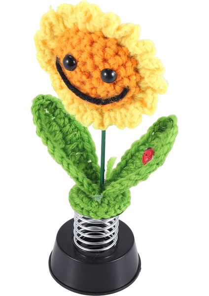 Ayçiçeği Araba Gösterge Tablosu Süslemeleri, Gösterge Tablosu Bobbleheads Kadınlar Için Knited Çiçekler Araba Süs Aksesuarları (Yurt Dışından) modelleri