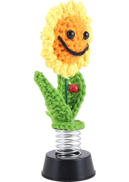 Ayçiçeği Araba Gösterge Tablosu Süslemeleri, Gösterge Tablosu Bobbleheads Kadınlar Için Knited Çiçekler Araba Süs Aksesuarları (Yurt Dışından) fırsatları