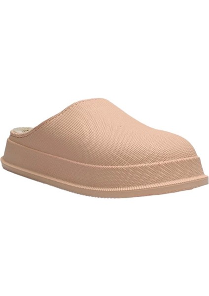 Mat Faylon Taban Içi Kürklü Ev Terliği PUDRA