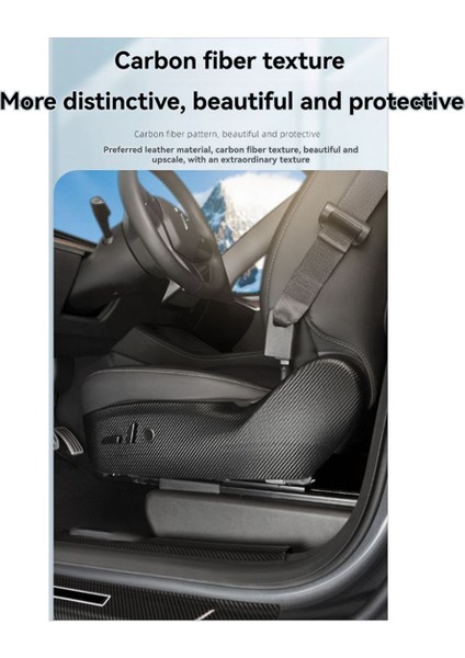 Araba Koltuk Anti-Bick Mat Koltuk Tarafı Tesla Model 3 Otomobil Koltuğu Koruma Deri Pad M3 Karbon Fiber A (Yurt Dışından) fırsatları