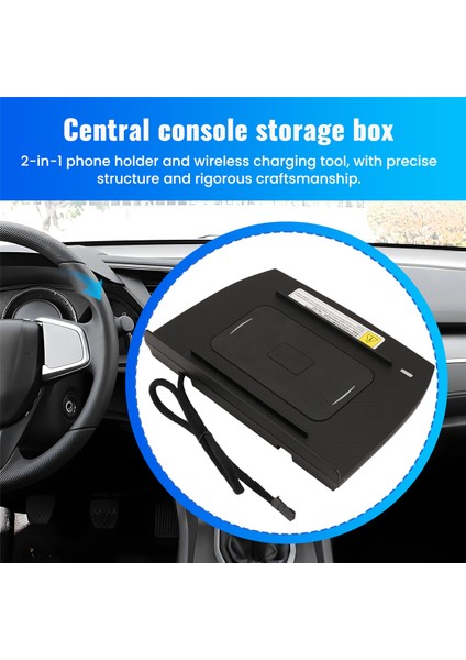 15W Qı Kablosuz Şarj Telefon Şarj Cihazı Hızlı Şarj Plakası Paneli Honda Civic Için Safe Sable Kutusu 10. MK10 2016-2020 (Yurt Dışından) modelleri